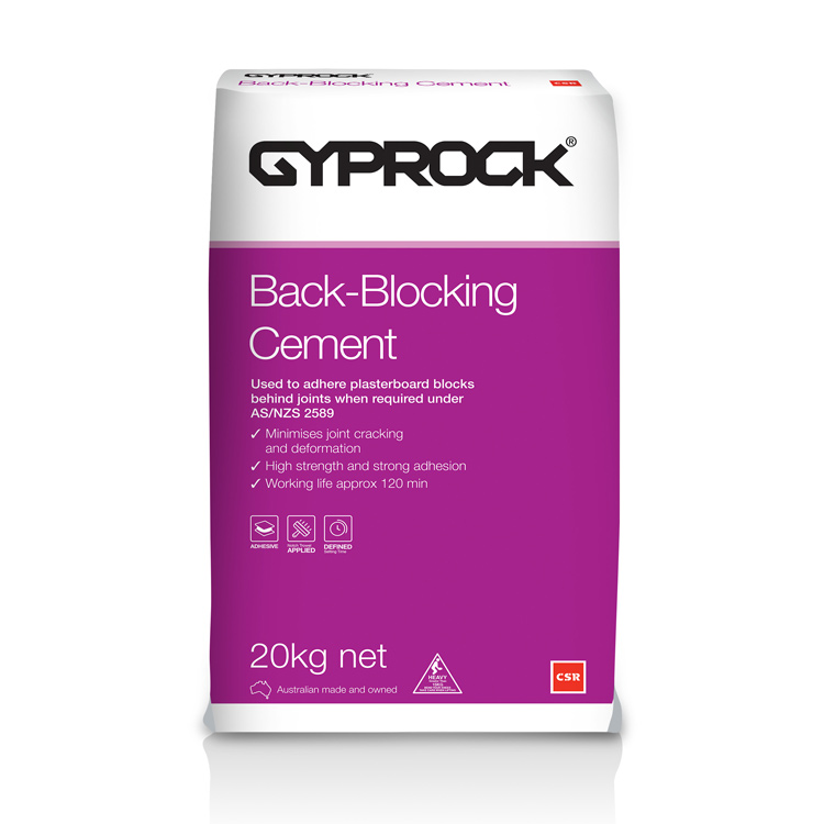 Gyprock® Back Blocking Cement in 20kg non re-sealable bag.