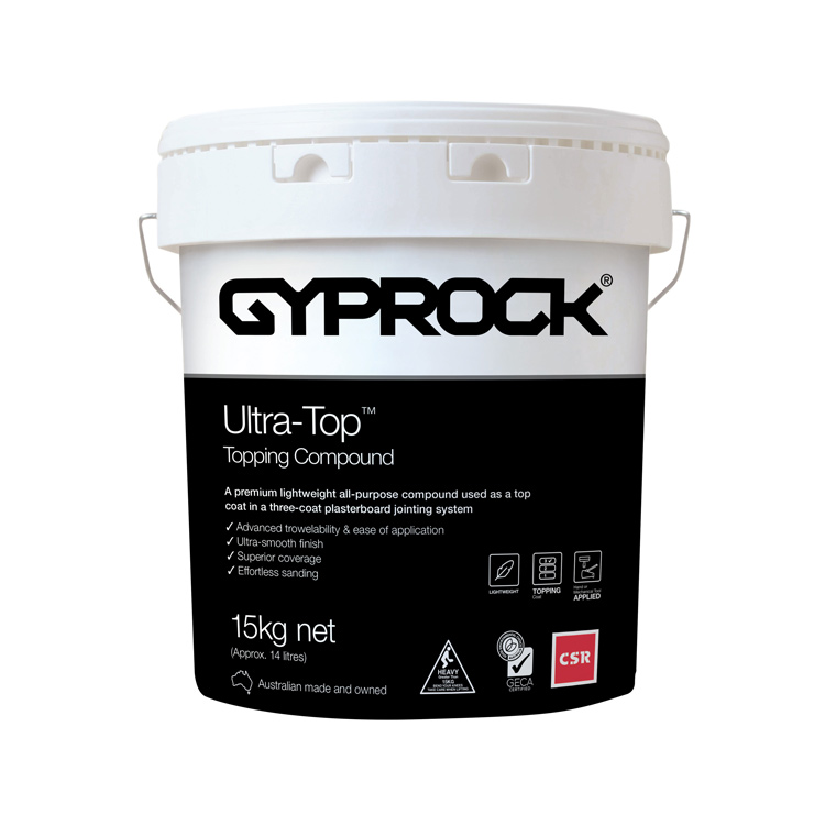 Gyprock Ultra-Top™ Topping Compound in 15kg bucket.