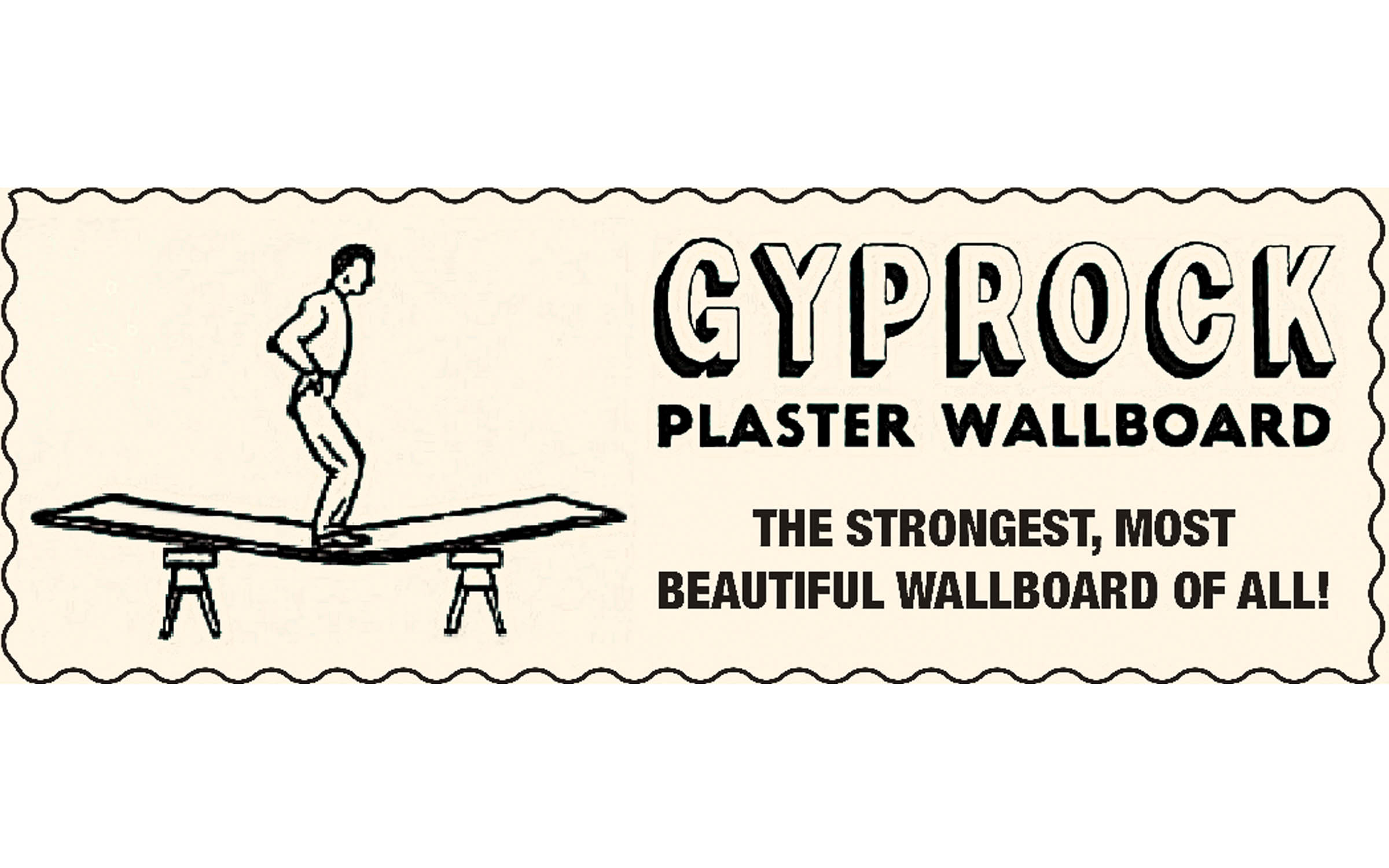 Old historical Gyprock Plaster Wallboard ad