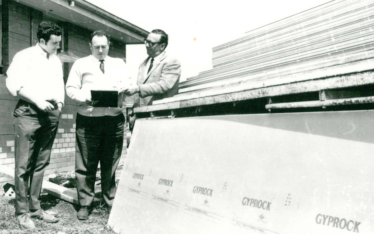 1947 Gyprock paper-faced plasterboard introduced to the Australian market