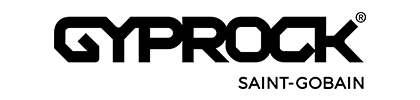 Black Gyprock logo with Saint Gobain