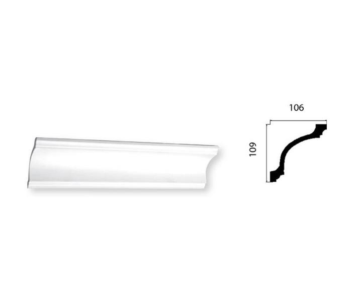 Gyprock decorative plaster cornice HOP202 and side profile with measurements.
