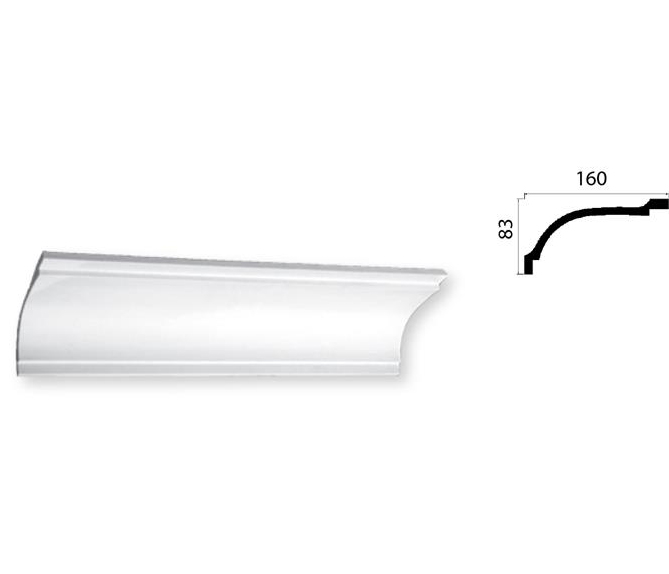 Gyprock decorative plaster cornice HOP633 and side profile with measurements.