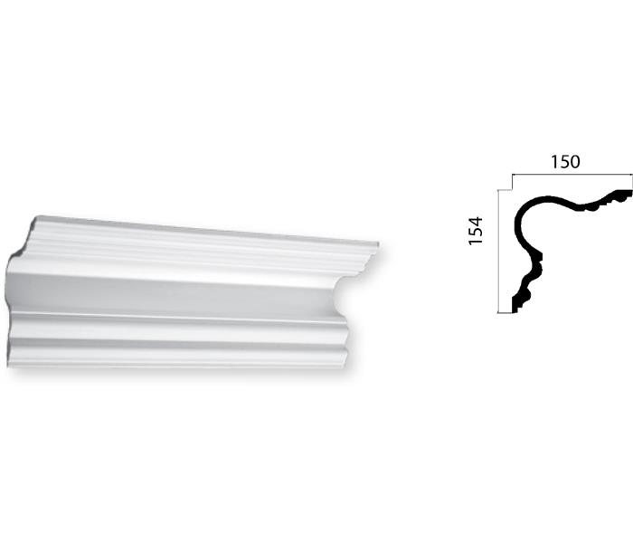 Gyprock decorative plaster cornice HOP693 and side profile with measurements.