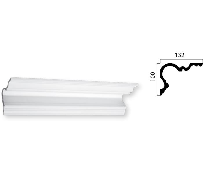 Gyprock decorative plaster cornice HOP694 and side profile with measurements.