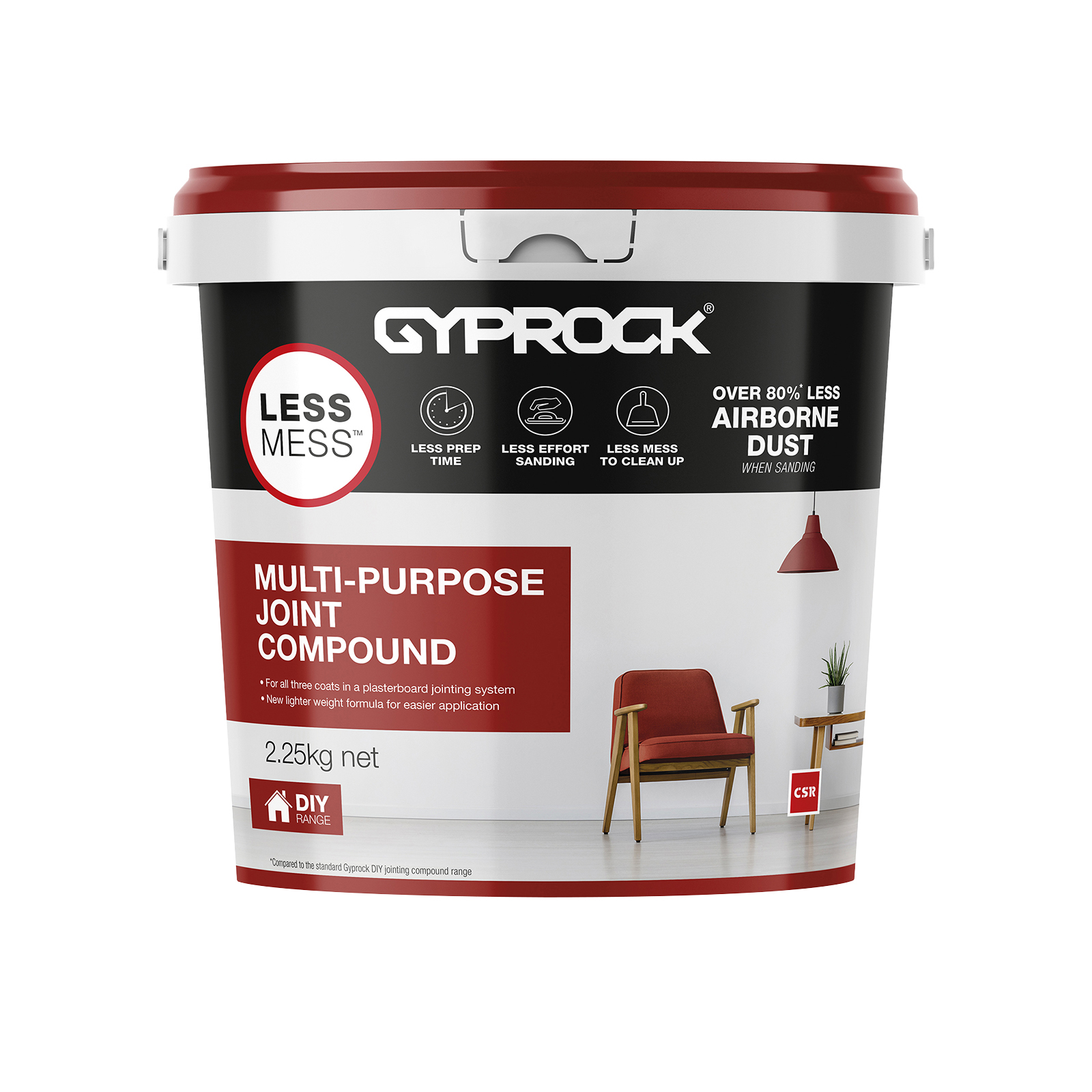 Gyprock Less Mess Renders 2.25kg Multipurpose Joint Compound