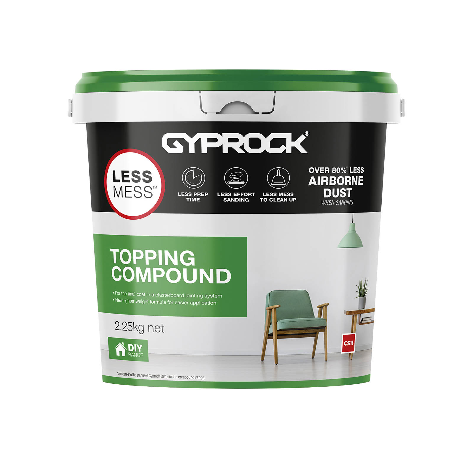 Gyprock Less Mess 2.25kg Topping Compound