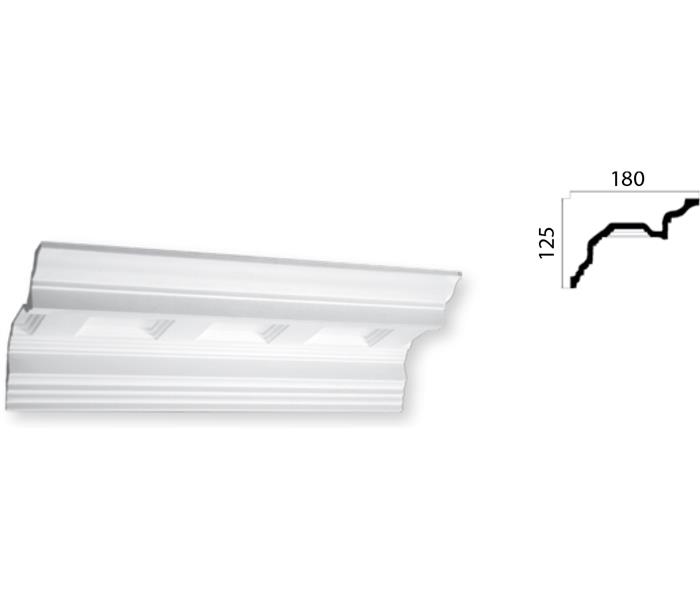 Gyprock decorative plaster cornice HOP551 and side profile with measurements.