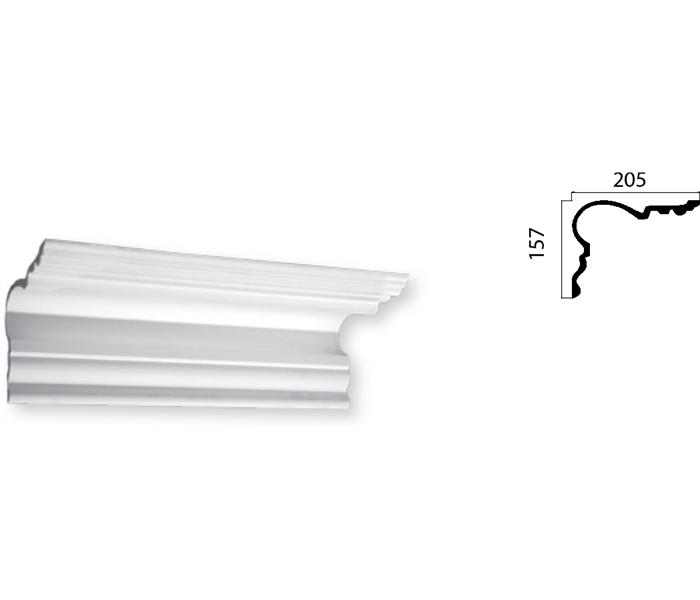 Gyprock decorative plaster cornice HOP678 and side profile with measurements.